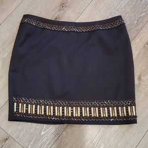 Black beaded mini skirt - medium